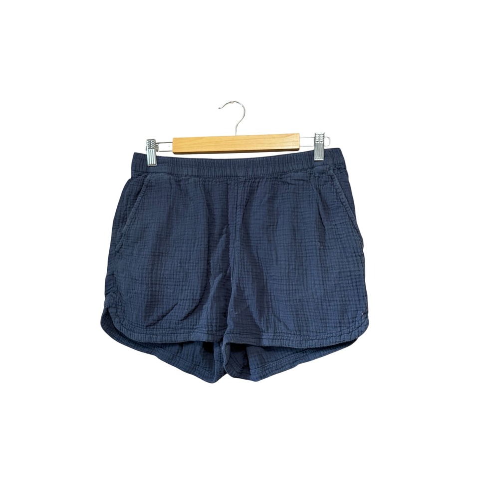 Cynthia Rowley Gauze Shorts Womens Medium Navy Blue Excellent Cotton Elastic